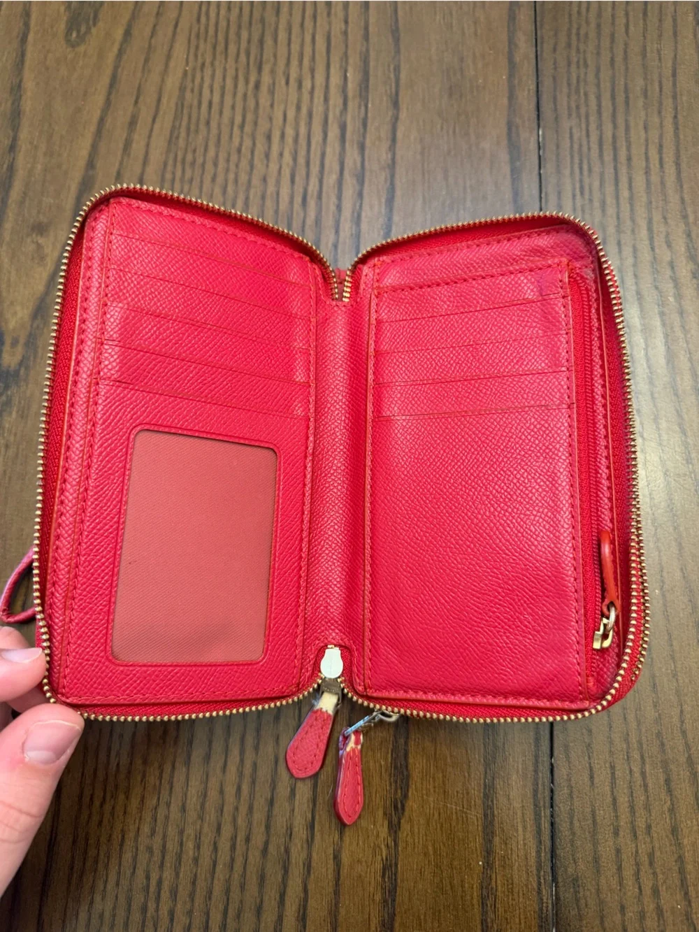 Coach signature zip